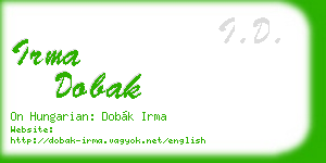 irma dobak business card